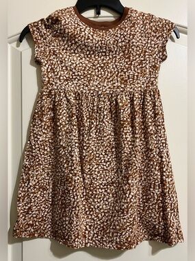 Old Navy Girls' Brown Tones White Cap Sleeve Sundress 100% Cotton 5T